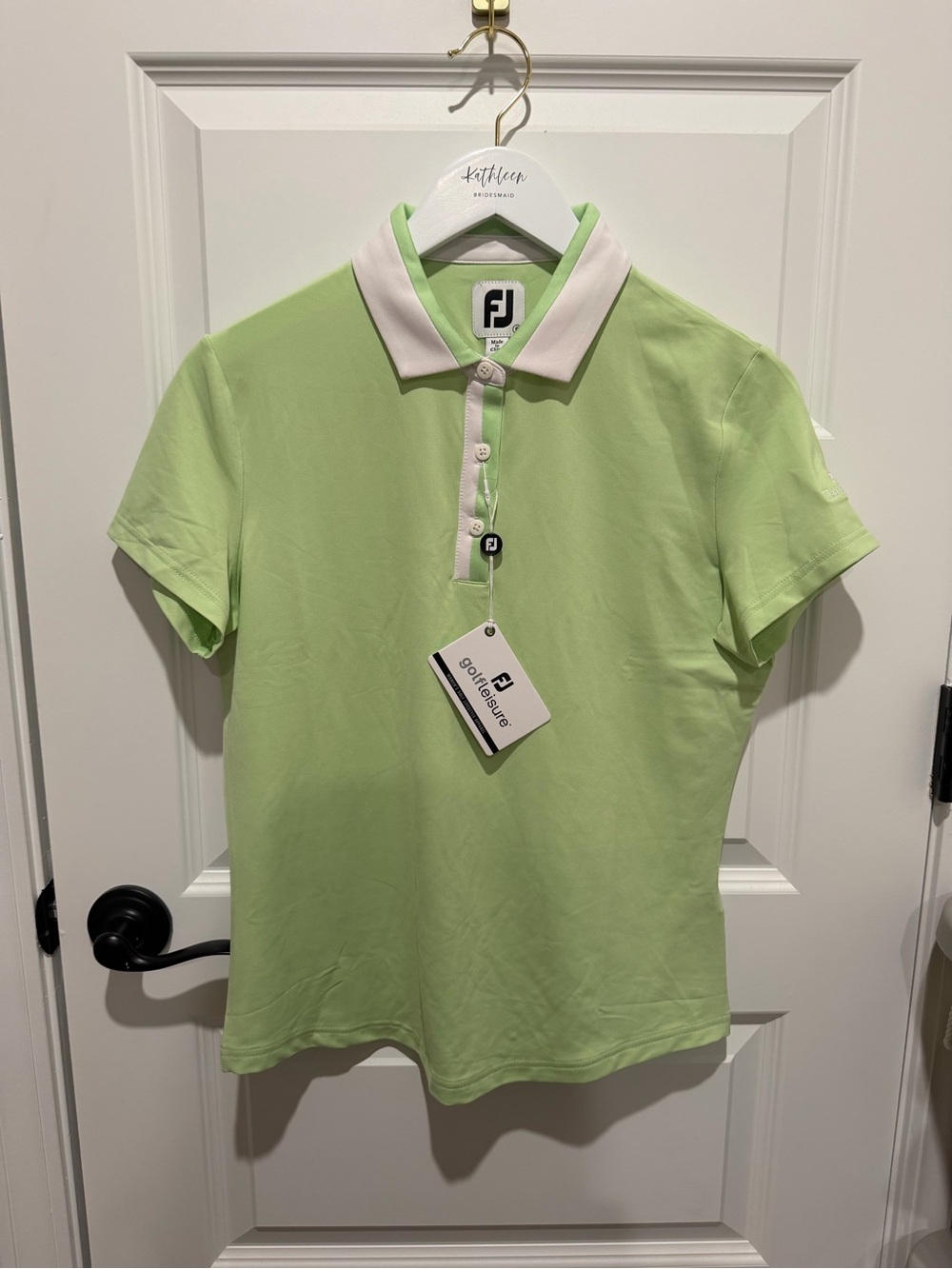 FootJoy Lime Green Polo with White Collar